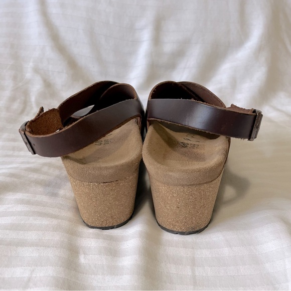 Birkenstock Papillio Samira Leather Wedge Sandals Brown size 40 - Picture 6 of 12